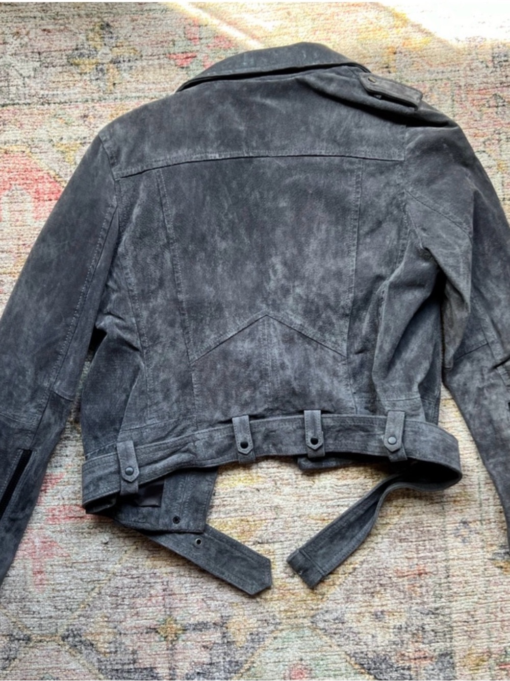 Blank NYC Gray Suede Cropped Biker Jacket - Picture 4 of 4